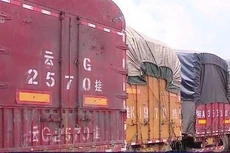 Số xe tải hàng hóa Trung Quốc nhập vô chủ vào Việt Nam . Ảnh minh họa VTV