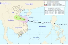 Hướng di chuyển của cơn bão.