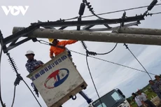 Ngành điện tập trung khắc trụ điện gãy đổ do bão số 5
