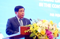 Bộ trưởng Bộ Kế hoạch và Đầu tư Nguyễn Chí Dũng phát biểu tại VRDF 2020. Ảnh: Lê TIên