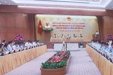 Quang cảnh Hội nghị trực tuyến toàn quốc
Chính phủ với các địa phương.