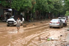 Bùn đất ngập ngụa đường Lê Thanh.