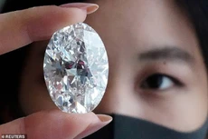 Viên kim cương nặng 102,39 carat là một viên kim cương trắng lấp lánh hoàn mỹ