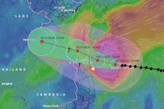 Bão số 13 mạnh lên cấp 14. Ảnh: VNDMS.