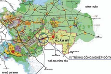 Khu công nghiệp Cẩm Mỹ được quy hoạch với diện tích khoảng 306,79 ha, tiếp giáp khu đô thị dịch vụ sân bay quốc tế Long Thành đang từng bước hình thành