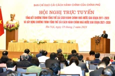 Thủ tướng Nguyễn Xuân Phúc chủ trì Hội nghị tổng kết Chương trình tổng thể Cải cách hành chính nhà nước giai đoạn 2011 - 2020. Ảnh: Trần Hải
