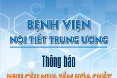 Bệnh viện Nội tiết Trung ương thông báo nhu cầu mua sắm hóa chất sát khuẩn, hóa chất khác năm 2021 - 2022