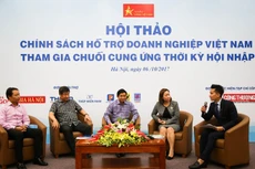 Đại diện một số doanh nghiệp lớn của Việt Nam thảo luận tại Hội thảo. Ảnh: Thành Trung