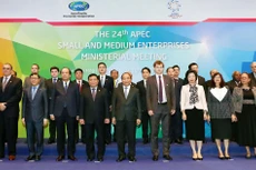 Thủ tướng Chính phủ Nguyễn Xuân Phúc và các vị quan khách tại SMEMM 24. Ảnh: Thanh Vũ