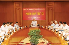 Tổng Bí thư Nguyễn Phú Trọng chủ trì Phiên họp thứ 12 của Ban Chỉ đạo Trung ương về phòng, chống tham nhũng. Ảnh: Trí Dũng