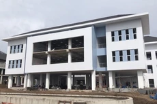 Trường Chính trị TP. Cần Thơ đang trong giai đoạn hoàn thiện phần xây lắp. (Ảnh do nhà thầu cung cấp)