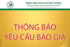 Bệnh viện đa khoa Đức Giang thông báo yêu cầu báo giá