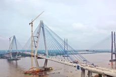 Cầu Mỹ Thuận 2 nằm trên trục đường cao tốc từ TP.HCM đi TP. Cần Thơ, kết nối hai tuyến cao tốc Trung Lương - Mỹ Thuận và Mỹ Thuận - Cần Thơ, nối liền hai tỉnh Vĩnh Long và Tiền Giang. Ảnh: Tiên Giang