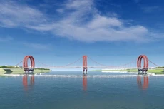 Cầu Trà Khúc 1 thiết kế theo kiến trúc bờ xe nước Sông Trà đang được Quảng Ngãi hoàn tất thủ tục đầu tư. Ảnh: Hà Minh