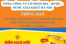 Habeco thông báo tìm đối tác cung ứng dịch vụ cung cấp chứng thư thẩm định giá chuyển giao công nghệ sản phẩm