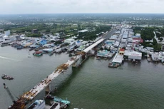 Nhịp chính Dự án Đầu tư xây dựng cầu Ông Đốc được hợp long ngày 11/11/2023. Ảnh: Như Nguyệt