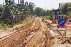 Đến ngày 15/7/2023, Công ty CP Xây dựng 68 Hà Tĩnh mới hoàn thành 38% khối lượng công việc đảm nhận tại Gói thầu số 27. Ảnh: Hà Nguyên