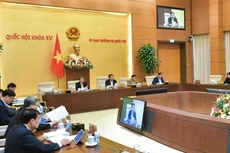 Chủ tịch Quốc hội Vương Đình Huệ chủ trì phiên họp cho ý kiến về việc điều chỉnh một số nội dung của Nghị quyết số 53/2017/QH14. Ảnh: Nam An