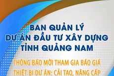 Mời tham gia báo giá thiết bị Dự án Cải tạo, nâng cấp Trung tâm Y tế huyện Quế Sơn
