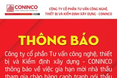 CONINCO thông báo gia hạn mời nhà thầu chào hàng cạnh tranh