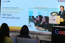 Thứ trưởng Bộ Kế hoạch và Đầu tư Trần Duy Đông phát biểu tại sự kiện giới thiệu Chương trình "Google for Startups Accelerator, Southeast Asia: Việt Nam bứt phá đổi mới". Ảnh: Lê Tiên
