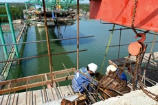 Hạng mục cầu Mỏ Nhát thuộc Dự án Đường 991B từ Quốc lộ 51 đến hạ lưu cảng Cái Mép. Ảnh: Ngọc Tuấn