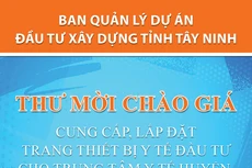 Ban Quản lý dự án đầu tư xây dựng tỉnh Tây Ninh thông báo yêu cầu báo giá