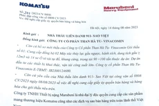 Văn bản từ chối cấp giấy ủy quyền bán hàng cho Liên danh 911 - Máy Sao Việt của Công ty TNHH Thiết bị nặng Marubeni