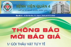 Bệnh viện Quận 4 thông báo mời chào giá