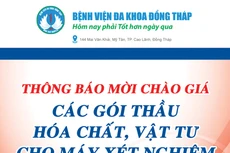 Bệnh viện Đa khoa Đồng Tháp thông báo yêu cầu báo giá