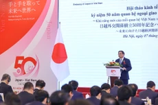 Thủ tướng Phạm Minh Chính phát biểu tại Hội thảo Kinh tế cấp cao Việt Nam - Nhật Bản. Ảnh: VGP