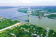 Cầu Mỹ Thuận 2 (tổng mức đầu tư hơn 5.000 tỷ đồng), gạch nối hệ thống cao tốc TP.HCM - Trung Lương, Trung Lương - Mỹ Thuận, Mỹ Thuận - Cần Thơ. Ảnh: Long Thịnh