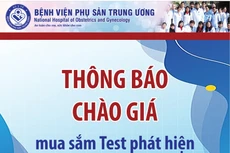 Bệnh viện Phụ sản Trung ương mời chào giá mua sắm Test phát hiện kháng thể kháng Treponema Pallidum
