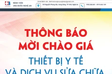 Bệnh viện Ung bướu Nghệ An mời chào giá thiết bị y tế và dịch vụ sửa chữa, thay thế linh kiện