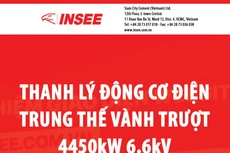 Siam City Cement thanh lý động cơ điện trung thế vành trượt 4450kW 6.6kV