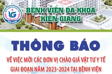 Bệnh viện Đa khoa tỉnh Kiên Giang mời chào giá vật tư y tế