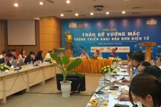 Diễn đàn Tháo gỡ vướng mắc trong triển khai hóa đơn điện tử diễn ra chiều ngày 30/7/019 tại Hà Nội. Ảnh: Trần Nam.