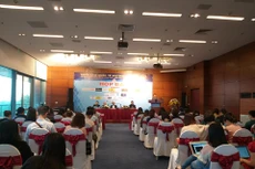 Chủ đề của Triển lãm quốc tế Vietbuild Hà Nội 2019 lần 3 là Bất động sản - Trang trí nội ngoại thất - Kiến trúc - Xây dựng và vật liệu xây dựng. Ảnh Trần Nam.