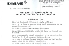 Những chi tiết đáng chú ý từ nghị quyết cho nghỉ việc Kế toán trưởng Eximbank