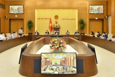 Chủ tịch Quốc hội Vương Đình Huệ chủ trì buổi làm việc với Văn phòng Quốc hội về chuẩn bị cho Kỳ họp thứ 2 Quốc hội khóa XV. Ảnh: Nghĩa Đức