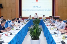 Toàn cảnh họp báo giới thiệu Luật Doanh nghiệp 2020, Luật Đầu tư 2020 và Luật Đầu tư theo phương thức đối tác công tư. Ảnh: Trương Gia