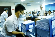 Có tổng số 13 nhà thầu nộp HSDT tại 3 gói thầu xây lắp (XL02, XL03 và XL04) thuộc Dự án thành phần Đầu tư xây dựng đoạn cao tốc Vĩnh Hảo - Phan Thiết. Ảnh: Lê Tiên