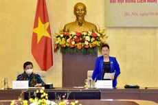 Chủ tịch Quốc hội Nguyễn Thị Kim Ngân chủ trì Phiên họp lần
thứ 2 Ban Chỉ đạo quốc gia, Ban Tổ chức AIPA 41. Ảnh: Vũ Lâm Hiển