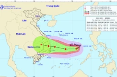 Dự báo vị trí, đường đi của bão số 6 - Ảnh NCHMF