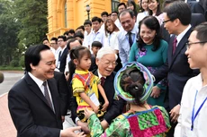 Tổng Bí thư, Chủ tịch nước Nguyễn Phú Trọng gặp mặt Đoàn học sinh, sinh viên tiêu biểu, xuất sắc năm học 2017-2018.