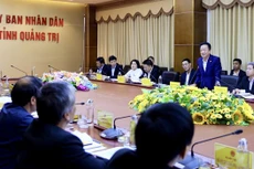 Ông Đỗ Quang Hiển, Chủ tịch Hội đồng quản trị kiêm Tổng Giám đốc Tập đoàn T&T Group, phát biểu tại buổi làm việc với lãnh đạo tỉnh Quảng Trị. (Nguồn: Vietnam+)