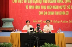 Ban Chỉ đạo Trung ương làm việc với đại diện đội ngũ doanh nhân, cộng đồng doanh nghiệp về tình hình thực hiện Nghị quyết số 09-NQ/TW của Bộ Chính trị (khóa XI) chiều ngày 15/9