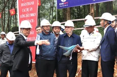 Lãnh đạo EVN kiểm tra tiến độ thi công và động viên lực lượng thi công xuyên tết trên công trường Dự án Đường dây 500kV Quảng Trạch - Quỳnh Lưu đoạn đi qua các tỉnh Nghệ An và Hà Tĩnh 