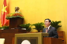 Chủ tịch Quốc hội Vương Đình Huệ phát biểu khai mạc Kỳ họp thứ nhất, Quốc hội khóa XV sáng ngày 20/7/2021, tại Hà Nội (ảnh: QH)