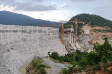 Hạng mục đập chính của Dự ánHệ thống thủy lợi Tân Mỹ (ảnh: EVN)